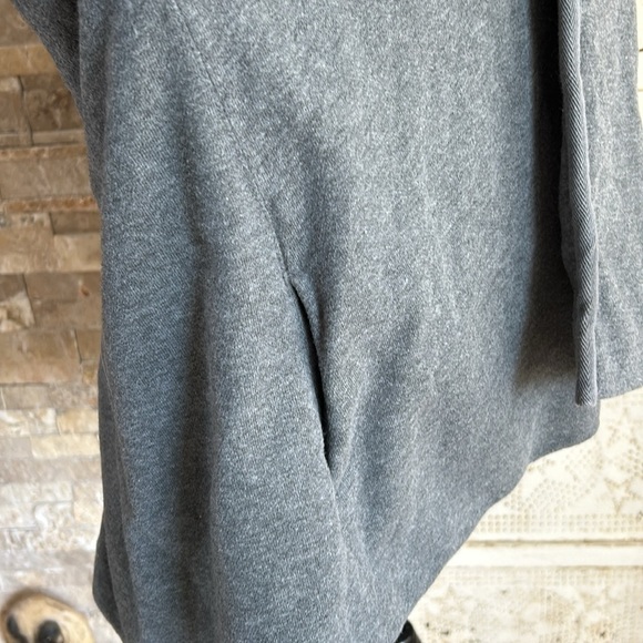 James Perse gray open front cardigan sweatshirt pockets roll sleeves heavy - Picture 7 of 16